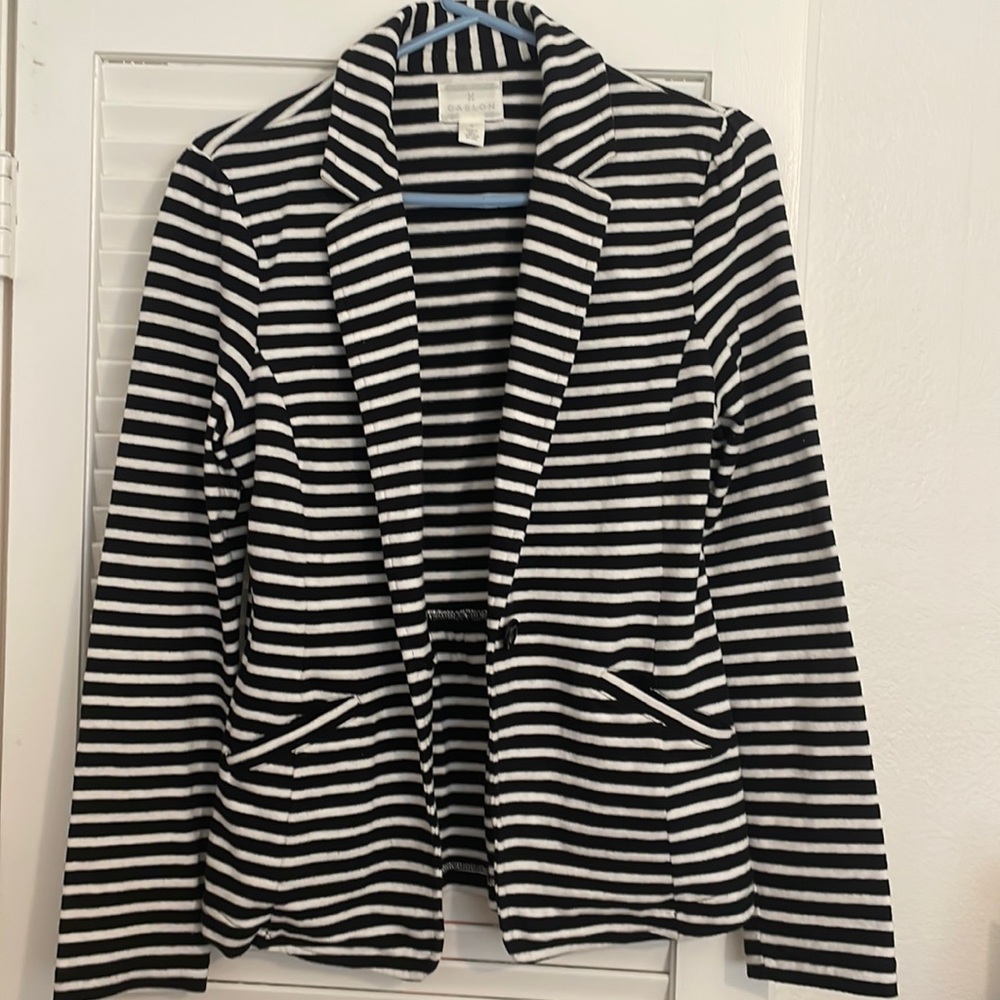 Caslon cotton striped blazer